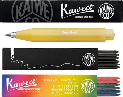 Kaweco - Vulpotlood 3,2 - Frosted Sport - Sweet Banana - Met doosje vullingen Zwart - Doosje vullingen 3 kleur