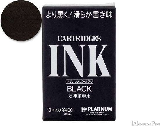 Platinum - Vulpen - Navulling - 10 patronen - Zwart