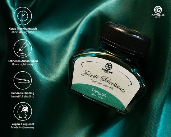 Octopus - Vulpeninkt - Schrijfinkt - Diepgroen - 30ml - Met Converter