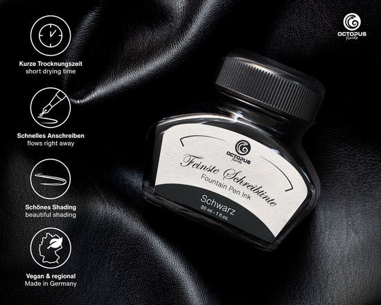 Octopus - Vulpeninkt - Schrijfinkt - Zwart - 30ml - Met Converter