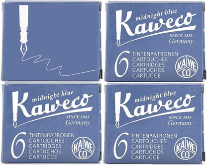 Kaweco - Vulpen vullingen - 4 doosjes - Midnight Blue, Blauw-Zwart