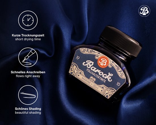 Octopus - Barok - Vulpeninkt - Schrijfinkt - Marine - 30ml - Met Converter