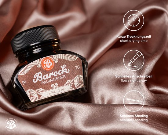 Octopus - Barok - Vulpeninkt - Schrijfinkt - Sepia - 30ml - Met Converter