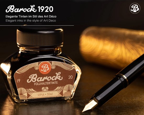 Octopus - Barok - Vulpeninkt - Schrijfinkt - Sepia - 30ml - Met Converter