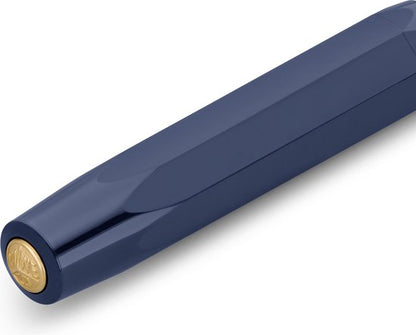 Kaweco - Cadeauset - 5delig - Vulpen Medium (M) - Sport Classic Navy - 8 Shape Clip Gold - etui Leer Zwart - Twister patronen - Doosje vullingen