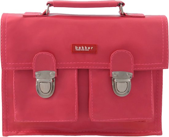 Bakker Made With Love - Schooltas - Handtas - Vinyl - Fairtrade - Roze - 25x19x7 - Mini