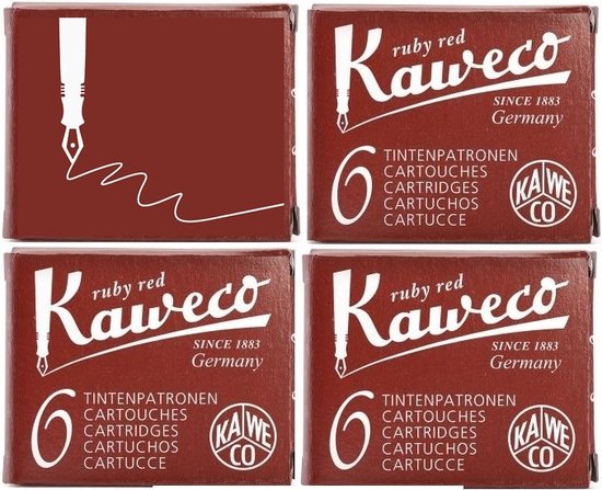 Kaweco - Vulpen vullingen - 4 doosjes - Rood - Ruby Red