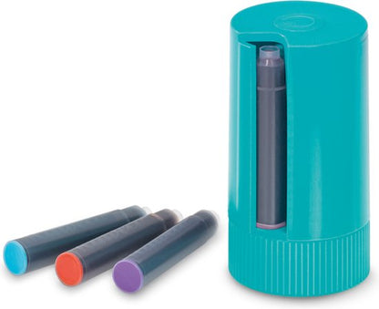 Kaweco - Cadeauset - Vintage blikje - Vulpen met Clip -  Perkeo Breezy Teal - Groen - Fine - Turkoise Twister - Doosje vullingen