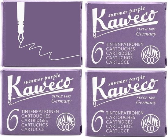 Kaweco - Vulpen vullingen - 4 doosjes - Paars - Summer Purple, Aubergine