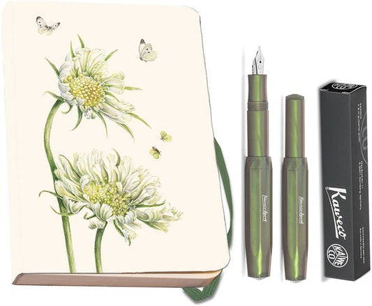 Kaweco - Bekking & Blitz - Schrijfwarenset - NOTEBOOK KLEIN 9,5X15 harde kaft groen - Vulpen Shadow Green Fine