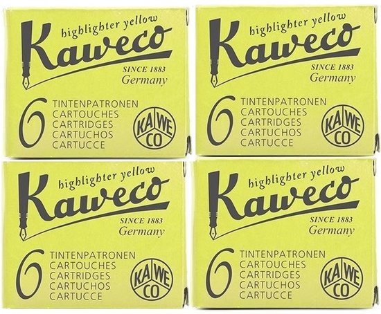 Kaweco - Vulpen vullingen - 4 doosjes - Geel - Highlighter Yellow