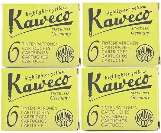 Kaweco - Vulpen vullingen - 4 doosjes - Geel - Highlighter Yellow