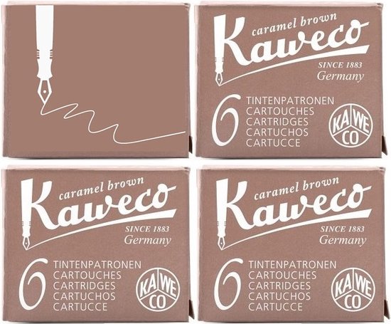 Kaweco - Vulpen vullingen - 4 doosjes - Bruin - Sepia Bruin, Caramel Bruin