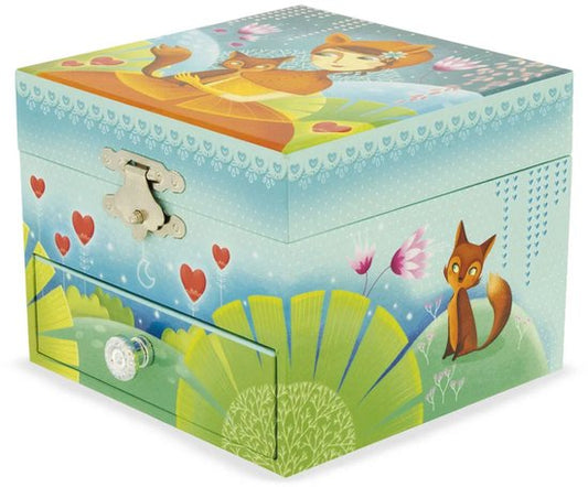 Ulysee Muziekdoos Hey Jude - Sieradenkistje - 1 lade - rode ballerina - kistje 12x11x8,5 cm