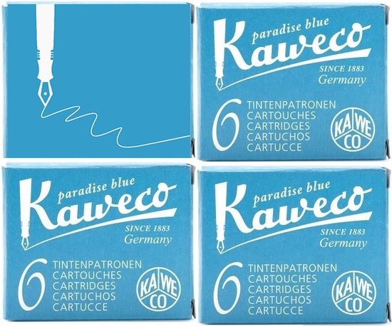 Kaweco - Vulpen vullingen - 4 doosjes - Turkoise - Paradise Blue