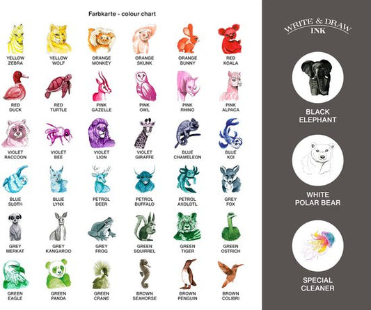 Glazen dip pen set Oranje - Potje Octopus inkt green aquirrel