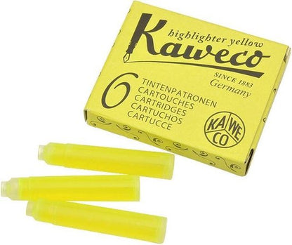 Kaweco Vulpen vullingen Geel, Highlighter Yellow, 6 doosjes