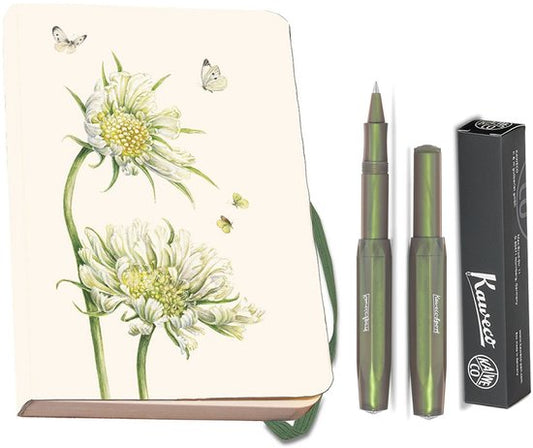 Kaweco - Bekking & Blitz - Schrijfwarenset - NOTEBOOK KLEIN 9,5X15 harde kaft groen - Rollerbal Shadow Green