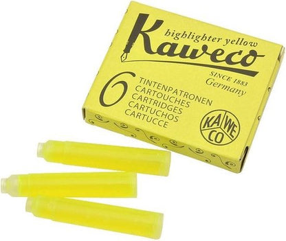 Kaweco Vulpen vullingen 5 doosjes Geel, Highlighter Yellow,