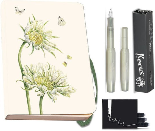 Kaweco - Bekking & Blitz - Schrijfwarenset - NOTEBOOK KLEIN 9,5X15 harde kaft groen - Vulpen Light Green Extra Breed - Met doosje vullingen