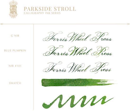 Ferris Wheel - Calligraphy inkt - 28ml - Parkside Stroll - Weelderig groen