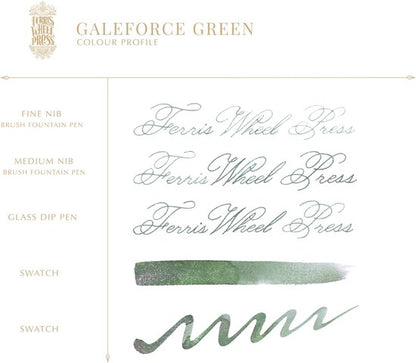 Ferris Wheel Press - schrijfinkt - klein flesje 10cc - FerriTales | The Three Little Pigs - Galeforce green Ink 10ml