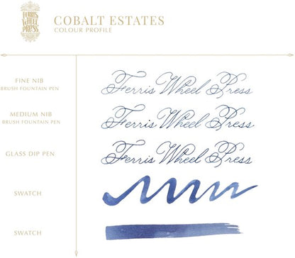 Ferris Wheel Press - schrijfinkt - klein flesje 10cc - Everyday Collection | Cobalt Estates Ink 10ml