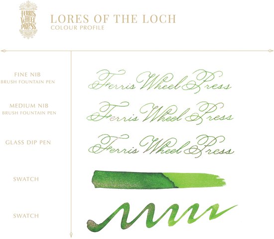 Ferris Wheel Press - schrijfinkt - klein flesje 10cc - FerriTales | Bestiary Series - Lores of the Loch Ink 10ml