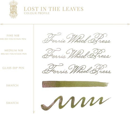 Ferris Wheel Press - schrijfinkt - klein flesje 10cc - FerriTales | Bestiary Series - Lost in the Leaves Ink 10ml