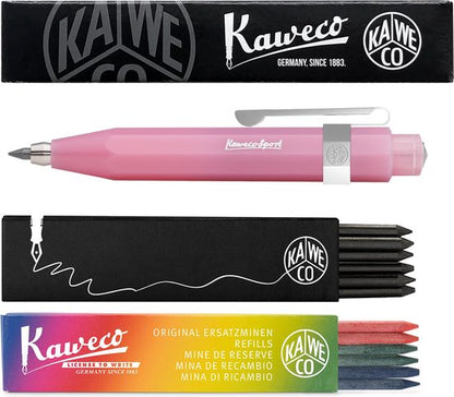 Kaweco - Vulpotlood 3,2 - Frosted Sport - Oktogonal Clip Chrome - Blush Pitaya - Met doosje vullingen Zwart - Doosje vullingen 3 kleur