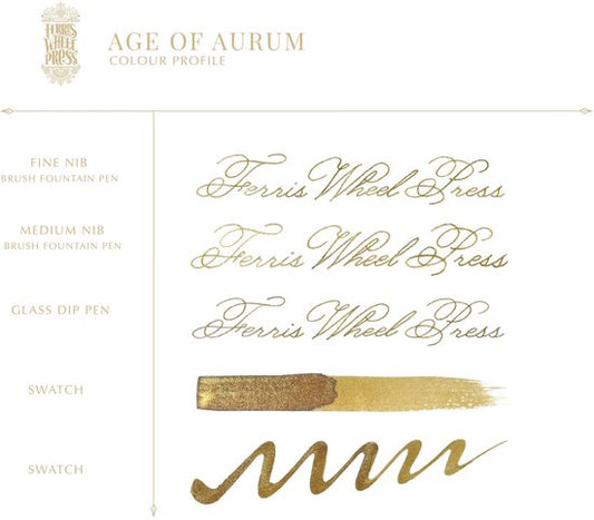 Ferris Wheel Press - schrijfinkt - klein flesje 10cc - FerriTales | The King Midas - Age of Aurum Ink 10ml
