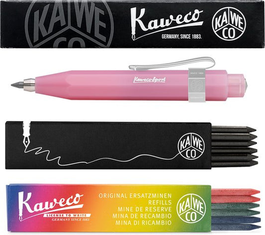 Kaweco - Vulpotlood 3,2 - Frosted Sport - Nostalgic Octagonal Clip Chrome - Blush Pitaya - Met doosje vullingen Zwart - Doosje vullingen 3 kleur