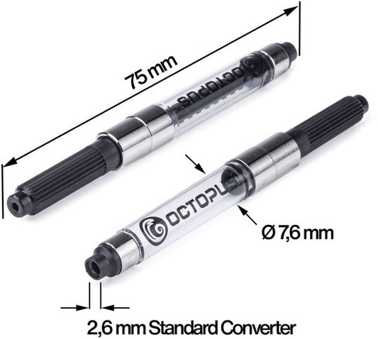 Octopus - 2 stuks - Converter - Zuigerconverter voor vulpen - standaard converter met een opening van 2,6 mm