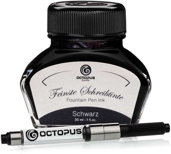 Octopus - Vulpeninkt - Schrijfinkt - Zwart - 30ml - Met Converter