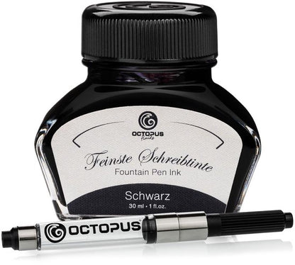 Octopus - Vulpeninkt - Schrijfinkt - Zwart - 30ml - Met Converter