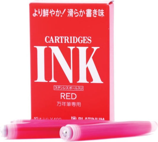 Platinum - Vulpen - Navulling - 10 patronen - Rood