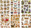 Poëzieplaatjes - Serie G - 6 vellen - plaatjes - hobby - creatief - decoupage - knutselen - scrapboek met Katten - Vlinders - Bloemen - Honden