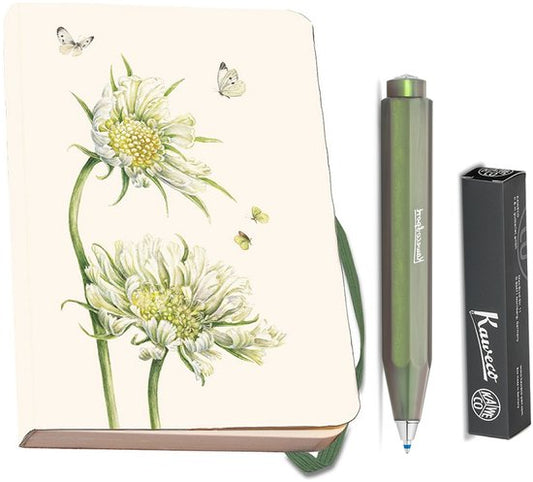 Kaweco - Bekking & Blitz - Schrijfwarenset - NOTEBOOK KLEIN 9,5X15 harde kaft groen - Balpen Shadow Green