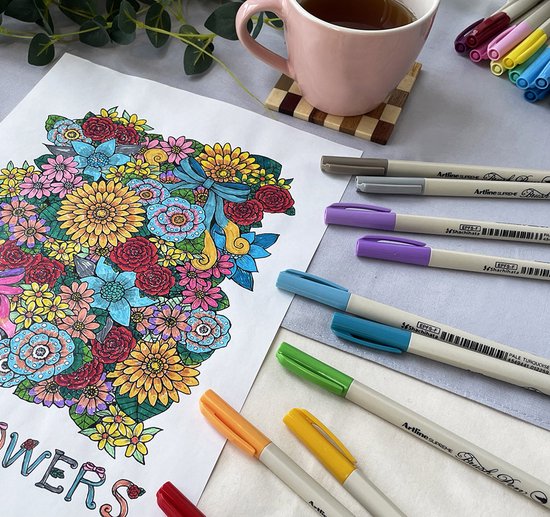 Artline Supreme Brushpen - Set 24 Stuks - Flexibele Penseelpunt - Handlettering & Kalligrafie - 24 Kleuren