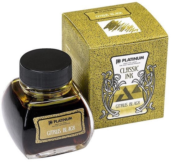Kaweco - Fountain Pen - Special Dip Pen Black - in vintage blik - Potje Platinum Dyestuff 'Classic Ink' 60cc Citrus Black