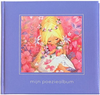 Poeziealbum - Lavender Blue - 16x16cm - Plaatje van een meisje met hartjes