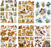 Poëzieplaatjes - 6 vellen - plaatjes - hobby - creatief - decoupage - knutselen - scrapboek met katten - boerderijdieren - bloemen - vogels - honden - duiven