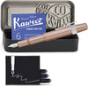 Kaweco - Cadeauset - 4delig - Kaweco AL SPORT Fountain Pen ROSE vulpen - Extra Breed - Nostalgic Octagonal Clip Chrome - Zwart Vintage blikje - Doosje Royal Blue - Doosje zwarte Vullingen
