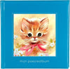 Poëziealbum - 16x16 - Blauw - Poes met roze strik- Versjes - Gedicht - Cadeau - Sint - Geschenk - Knutselen - Hobby - Creatief - Scrapbook - Poezie