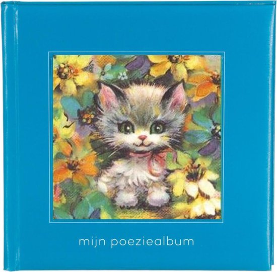 Poeziealbum Blauw met kat