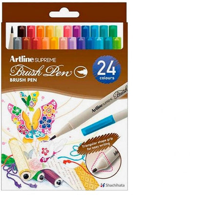Artline Supreme Brushpen - Set 24 Stuks - Flexibele Penseelpunt - Handlettering & Kalligrafie - 24 Kleuren