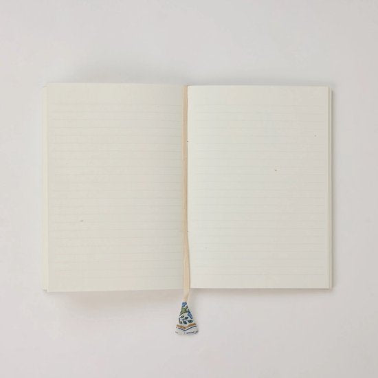 Paper Mirchi - Blokgedrukt Gelijnd Notitieboek (A5) - Trellis Indigo