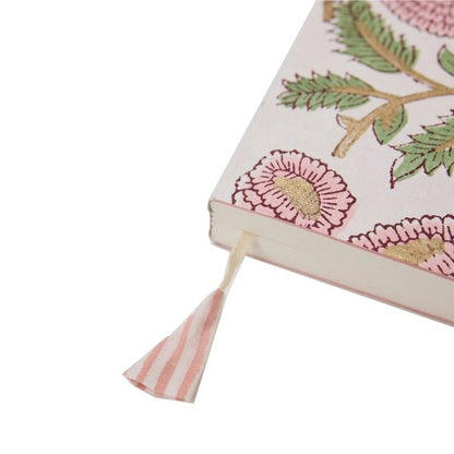 Paper Mirchi - Blokgedrukt Gelijnd Notitieboek (A5) - Marigold Glitz Blush