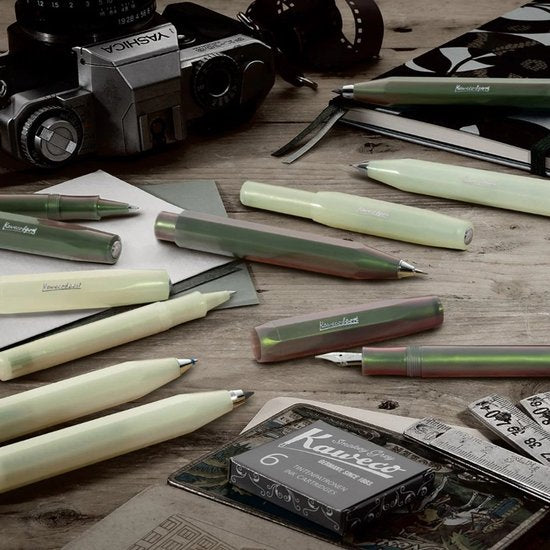 Kaweco - Bekking & Blitz - Schrijfwarenset - NOTEBOOK KLEIN 9,5X15 harde kaft groen - Vulpen Shadow Green Breed - Met doosje vullingen