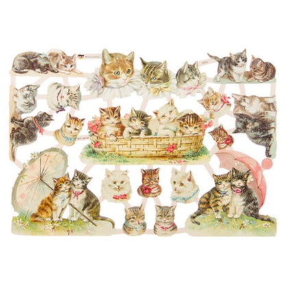 Poëzieplaatjes - 6 vellen - plaatjes - hobby - creatief - decoupage - knutselen - scrapboek met Katten - Vogels - Honden - Bloemen - Kikkers - Engelen